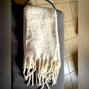 White cream warm, soft, and thick scarf